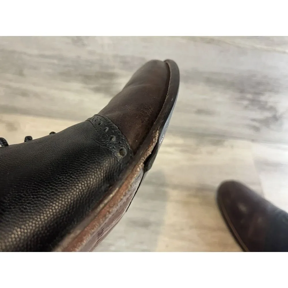 Cole Haan Leather Dress‎ Shoes Two Tone Brown Black C21807 Mens 9.5 Lace Up